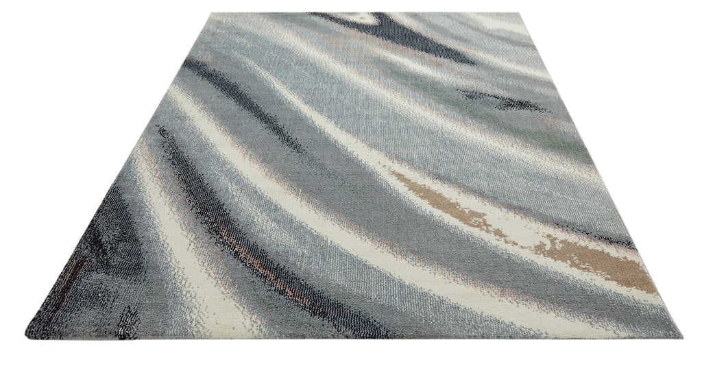 Amara - AMA106 - Ivory / Grey / Blue  - Rama (Concept Looms)