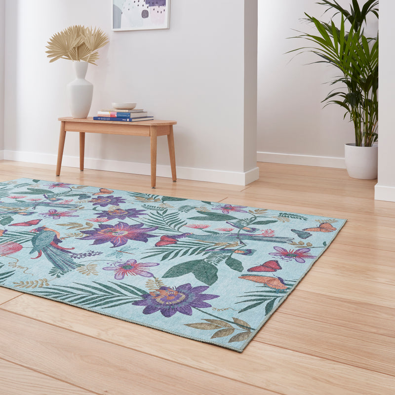 Amya - Tropical Birds - Purple -  Catherine Lansfield - Think Rugs