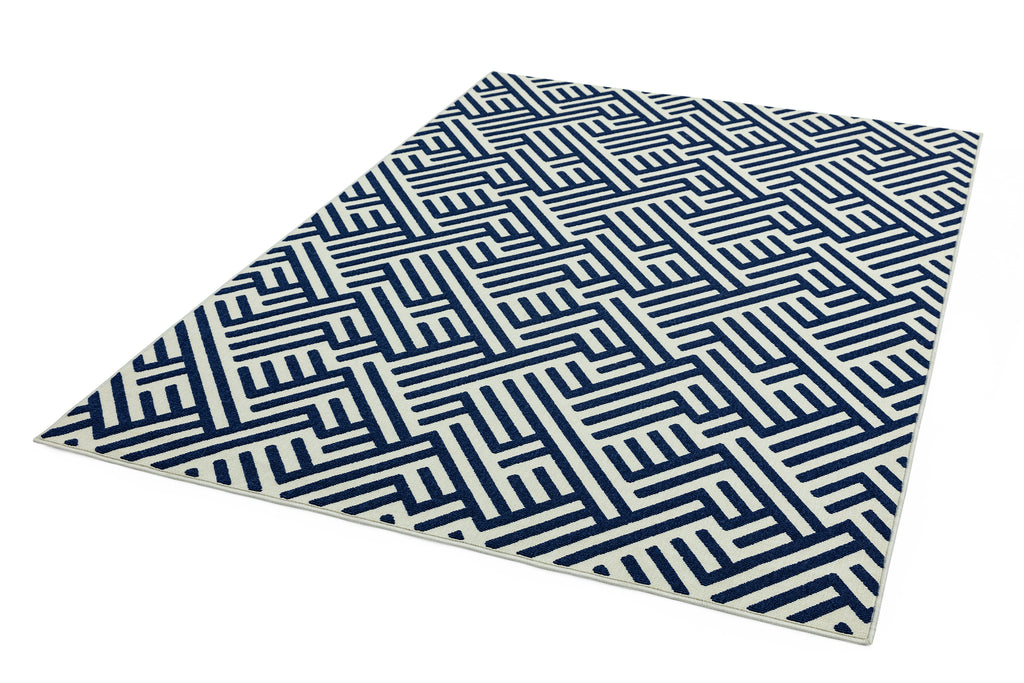Antibes - Indoor / Outdoor - AN04 - Blue / White Linear - Asiatic London