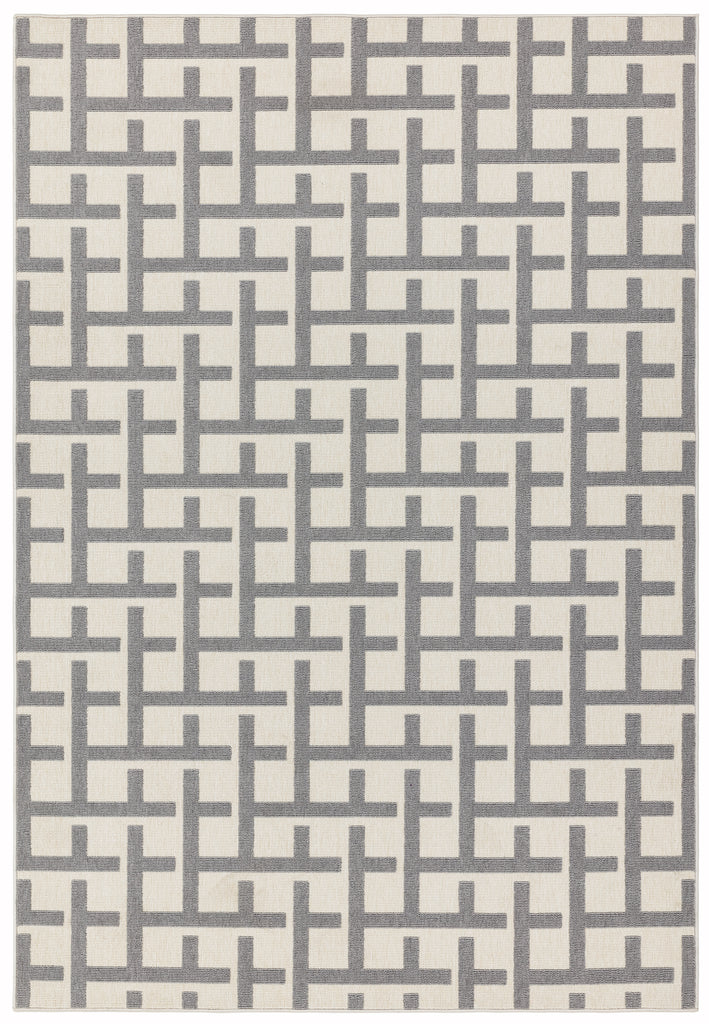 Antibes - Indoor / Outdoor - AN03 - White / Grey Grid- Asiatic London