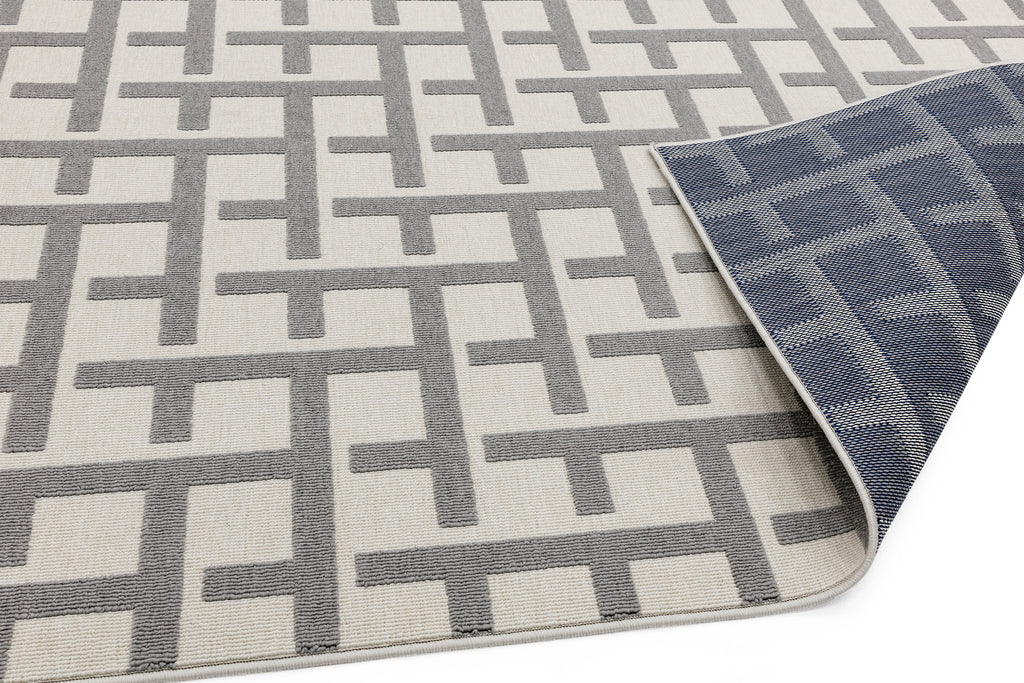 Antibes - Indoor / Outdoor - AN03 - White / Grey Grid- Asiatic London