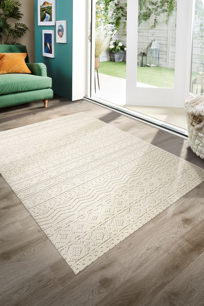 Atlas Weave - Graphic- Cream-  Pheonox Rugs