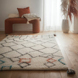Berber - Knotted chain- Ivory / Multi- Origins-  Pheonox Rugs