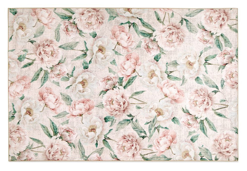 Blooming Peonies - Pink - British Botanicals - Washable - Hug Rug - Rugs