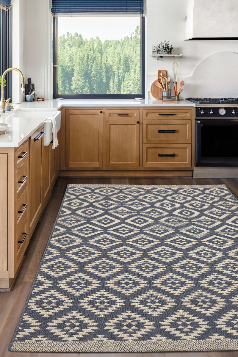 County - Flatweave - Genesis- Navy -   Indoor / Outdoor - Melrose Interiors