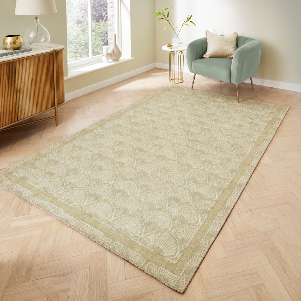 Art Deco Pearl - Green-  Catherine Lansfield - Think Rugs