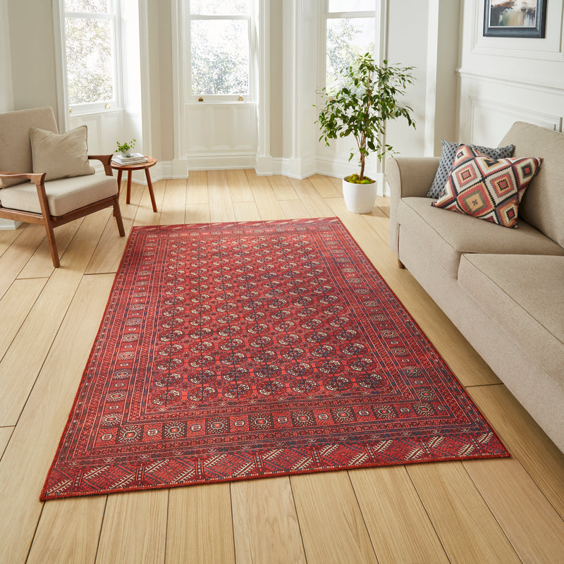 Kashmar Washable - Traditional - 2018- Red - Think Rugs
