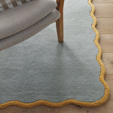 Scalloped Elsie- Duck Egg / Ochre - Phoenox Rugs