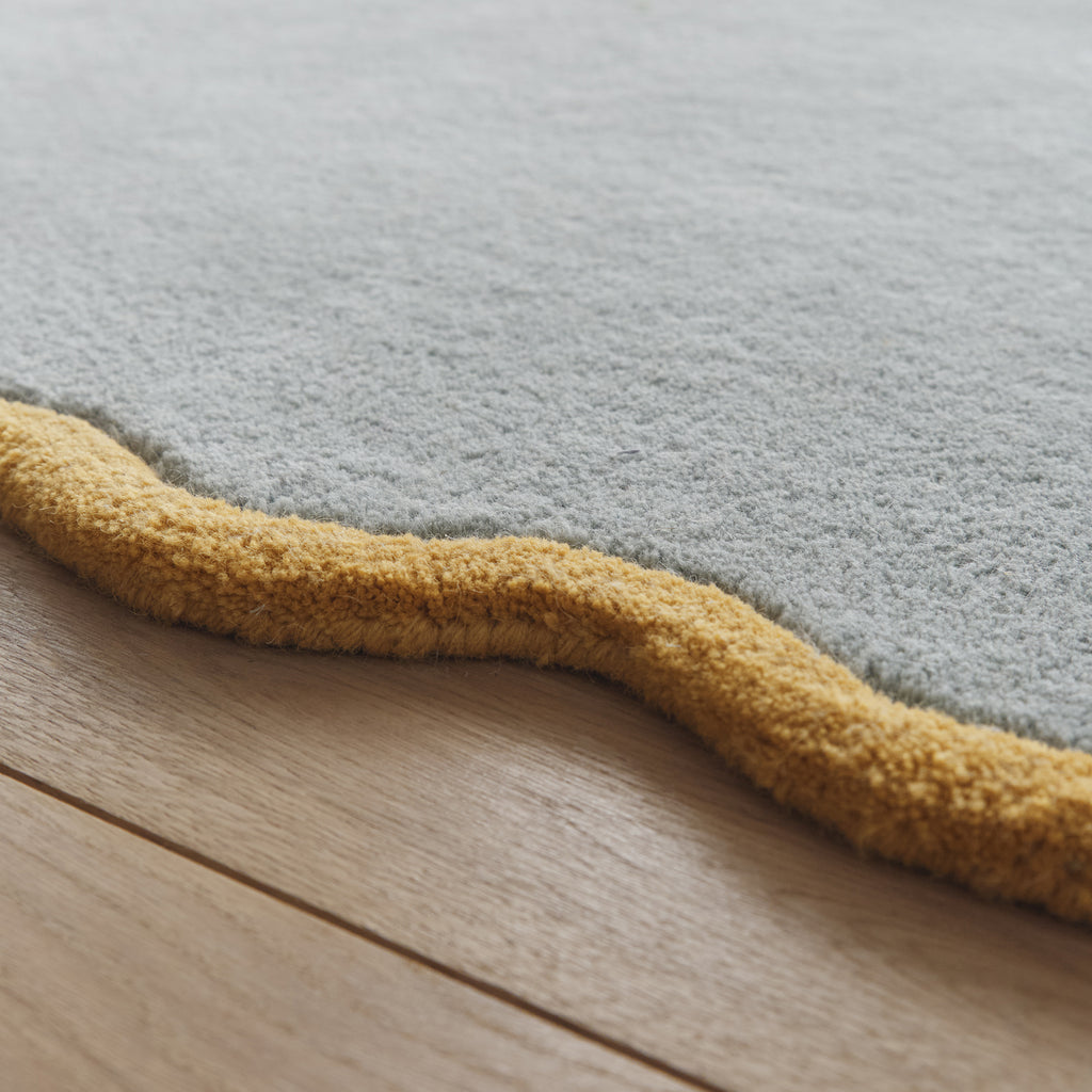Scalloped Elsie- Duck Egg / Ochre - Phoenox Rugs
