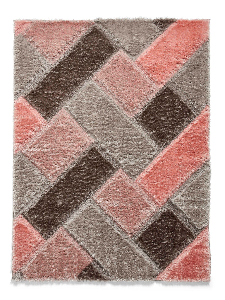 Olympia - 3d shaggy - Grey / Pink  - 2239