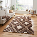 Olympia - 3d shaggy - Beige / Brown  GR224