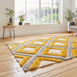Olympia - 3d shaggy - Grey / Yellow - GR224