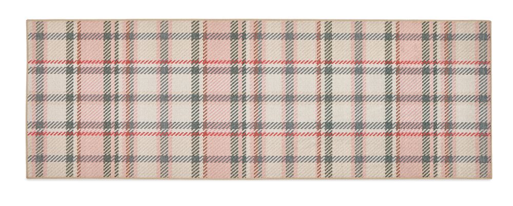 Plaid Pink -  Modern Contemporary- Washable - Hug Rug - Pheonox Rugs