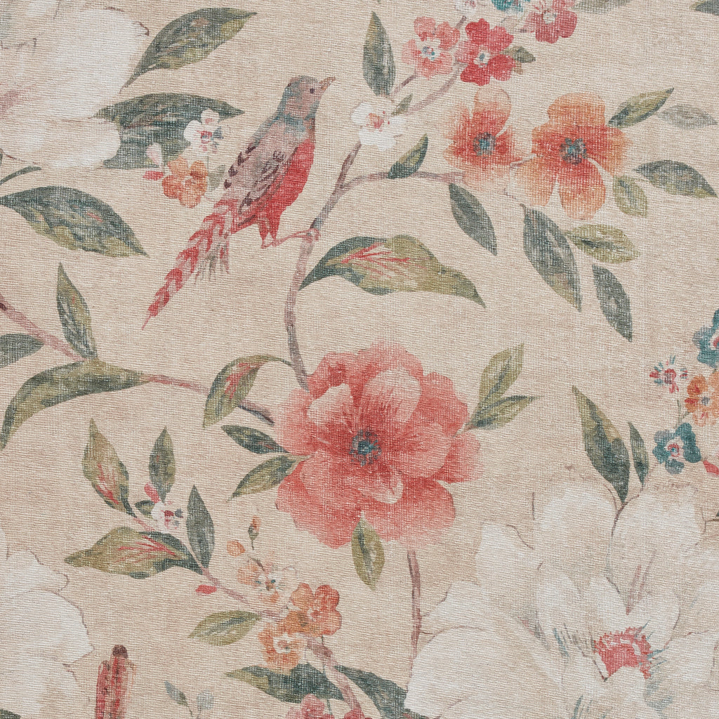 Pippa - Floral Birds - Natural - Catherine Lansfield - Think Rugs