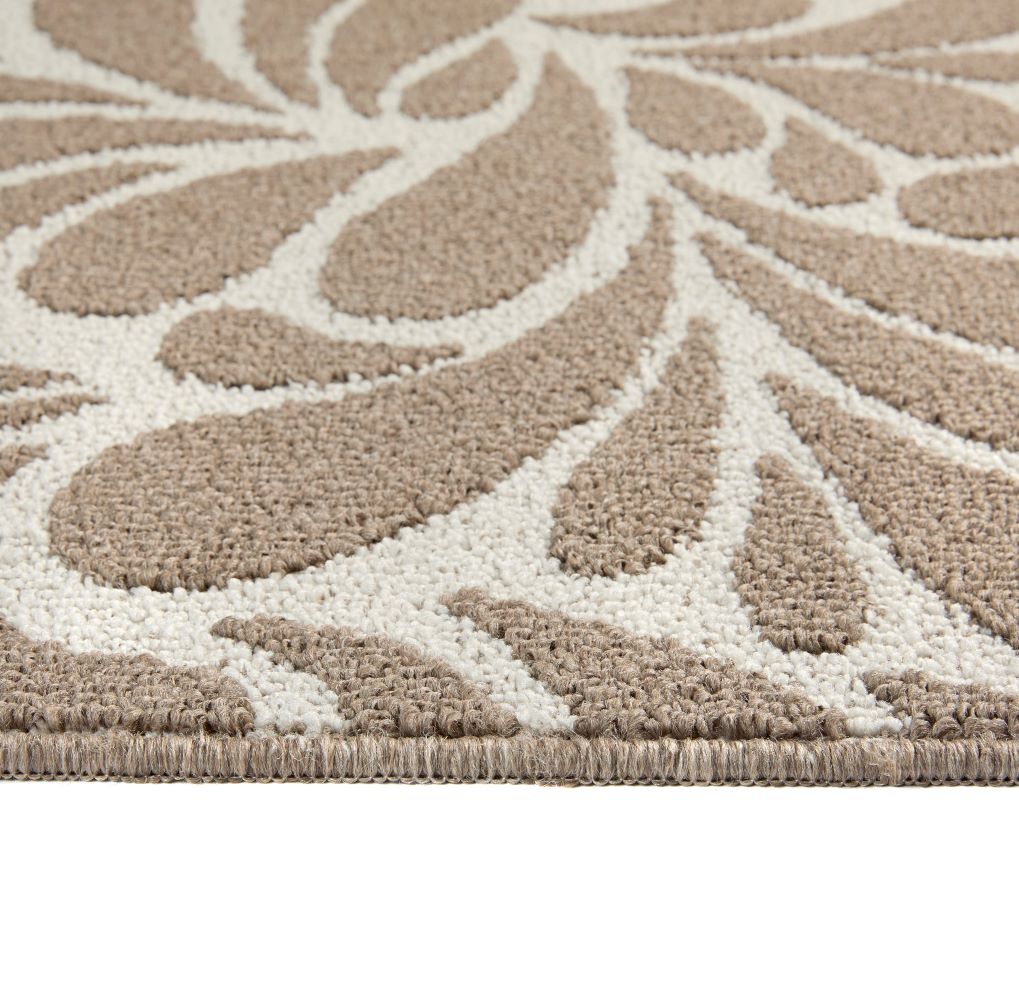 My Sculptured Collection - Patterned- Raindrop- Ivory and Mink -  Washable-  Phoenox Rug