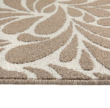My Sculptured Collection - Patterned- Raindrop- Ivory and Mink -  Washable-  Phoenox Rug
