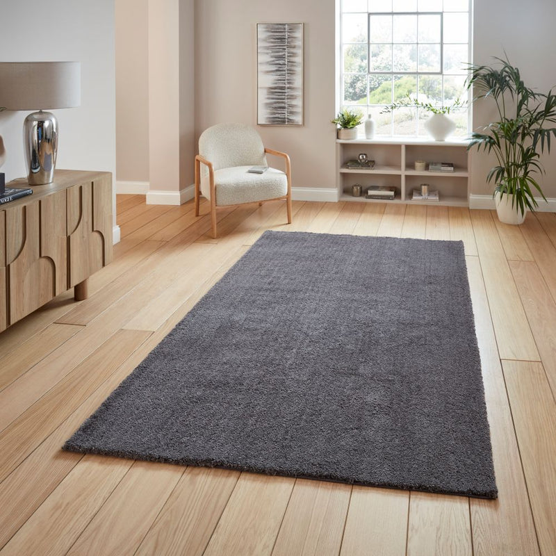Riviera - Shaggy - B483 - Grey - Think Rugs