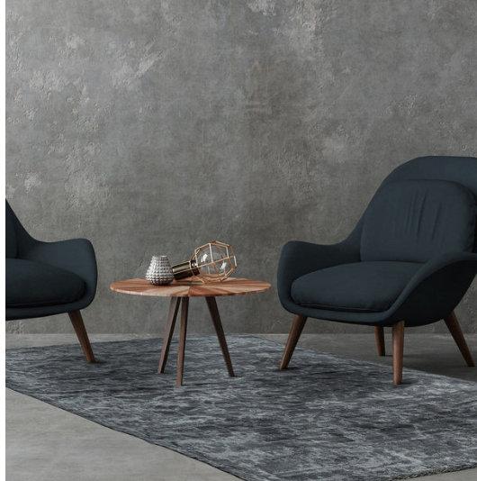 Zehraya - ZE07-  Charcoal  Abstract- Asiatic London