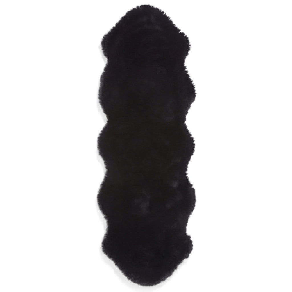 Super Teddy - Faux Sheepskin - Plain Shaggy - Black