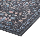 Versailles - H1373-Black / Blue  - Washable - Think Rugs