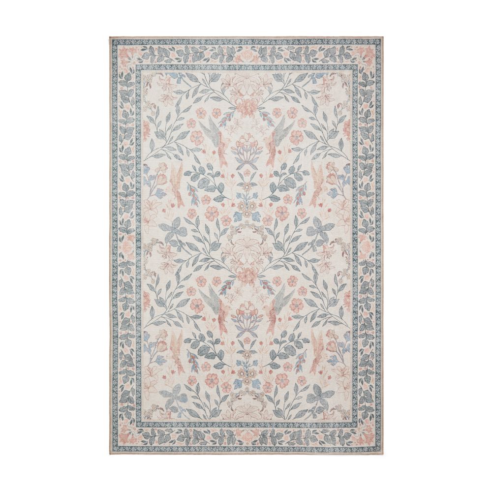 Versailles - H1423 - Beige /  Blue   - Washable - Think Rugs