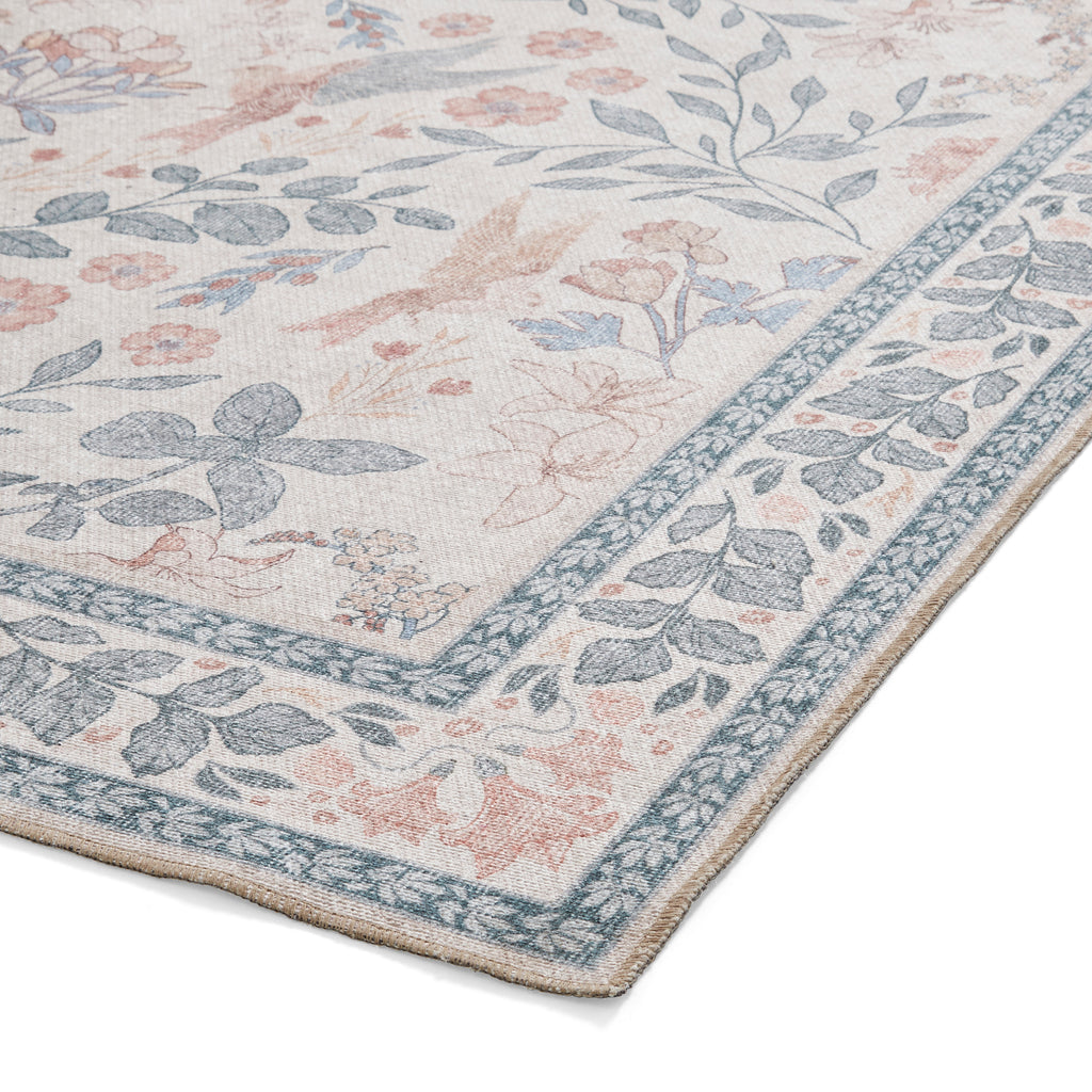 Versailles - H1423 - Beige /  Blue   - Washable - Think Rugs