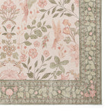 Versailles - H1423 - Beige /  Green   - Washable - Think Rugs