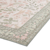 Versailles - H1423 - Beige /  Green   - Washable - Think Rugs