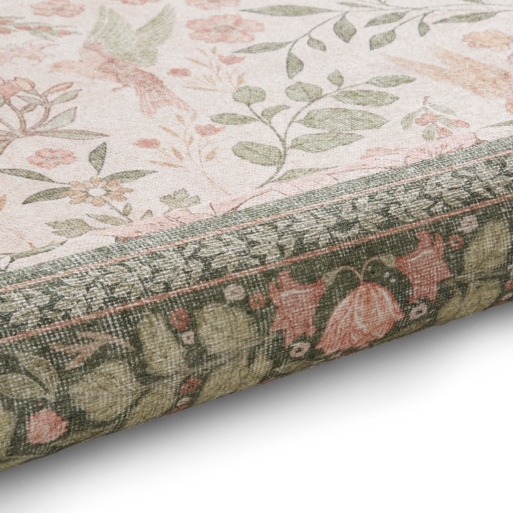 Versailles - H1423 - Beige /  Green   - Washable - Think Rugs