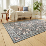 Versailles - H1423 - Dark Blue  - Washable - Think Rugs