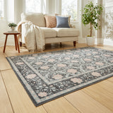 Versailles - H1424 - Dark Blue  - Washable - Think Rugs