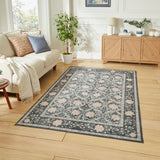 Versailles - H1424 - Dark Blue  - Washable - Think Rugs
