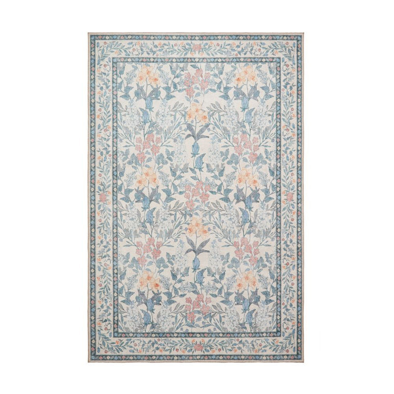 Versailles - H1425 - Beige / Blue   - Washable - Think Rugs