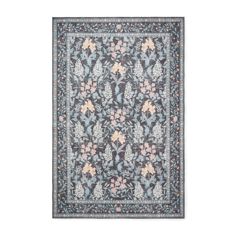 Versailles - H1425 - Dark Blue   - Washable - Think Rugs