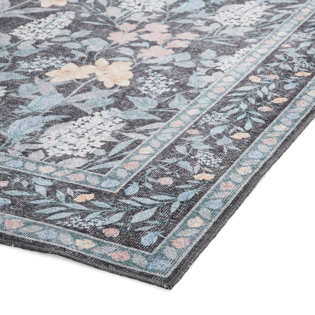 Versailles - H1425 - Dark Blue   - Washable - Think Rugs