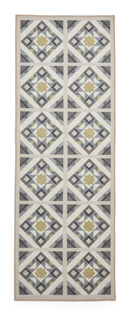 Victoria - Washable - Grey / Yellow- H1187