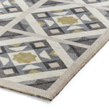 Victoria - Washable - Grey / Yellow- H1187