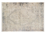 Aura- Vintage Medallion (with fringe)  - Blue / Grey-  Origins - Phoenox Rugs