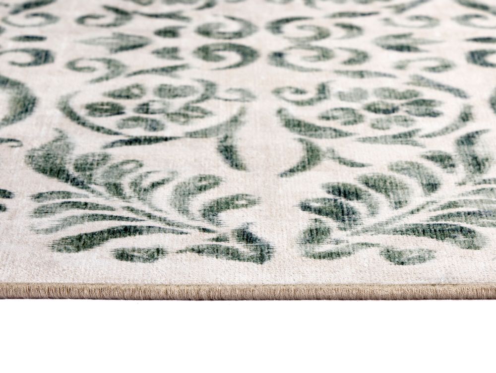 Vintage Scroll - Green- Elegant Affair - Washable - Hug Rug - Pheonox Rugs