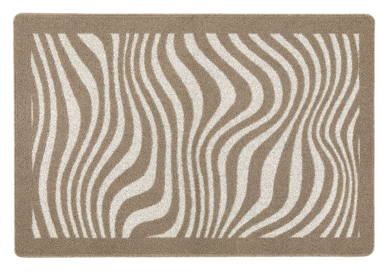 My Sculptured Collection - Patterned- Wave- Ivory and Mink -  Washable-  Phoenox Rug