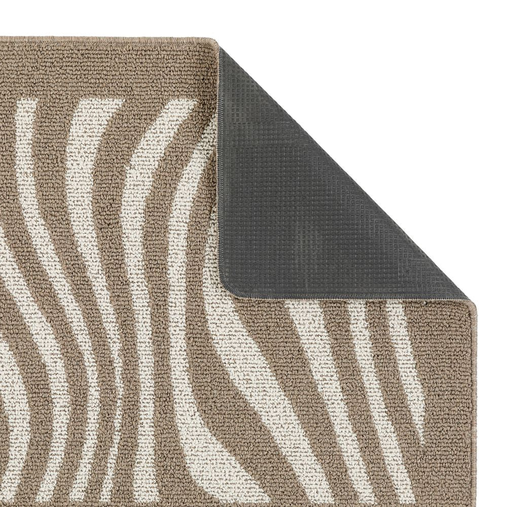 My Sculptured Collection - Patterned- Wave- Ivory and Mink -  Washable-  Phoenox Rug