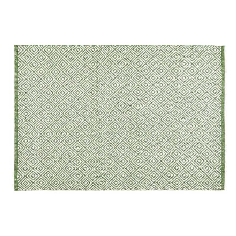 Hug Rug Woven- Diamond- Dark Green - Washable- Phoenox Rugs