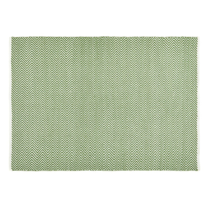 Hug Rug Woven-Herringbone- Dark Green - Washable- Phoenox Rugs