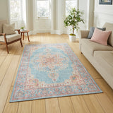 Zahra - Washable - S0063 - Blue / Beige - Think Rugs