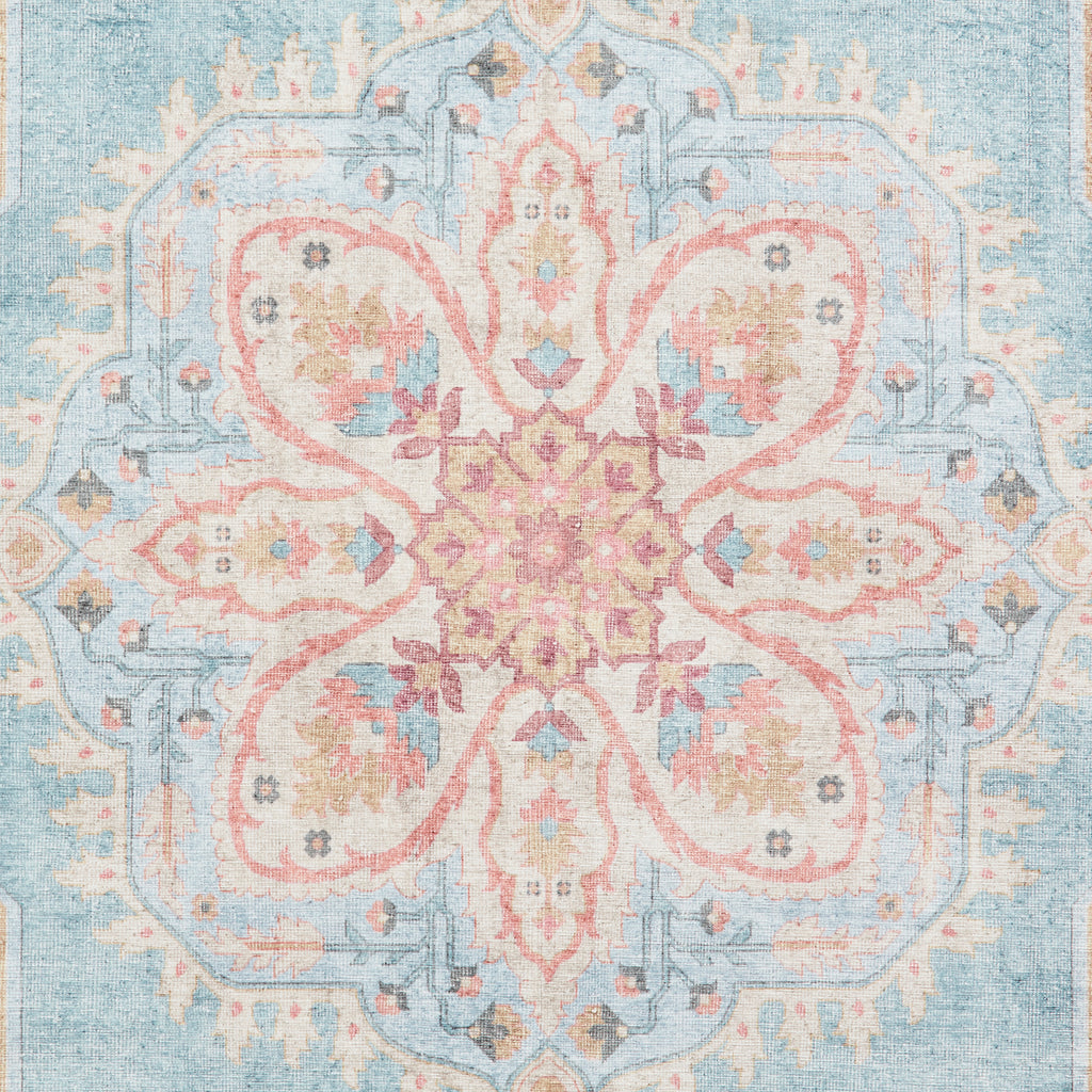 Zahra - Washable - S0063 - Blue / Beige - Think Rugs