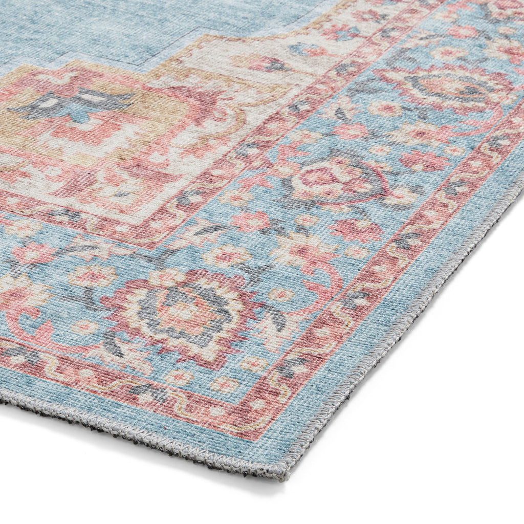 Zahra - Washable - S0063 - Blue / Beige - Think Rugs