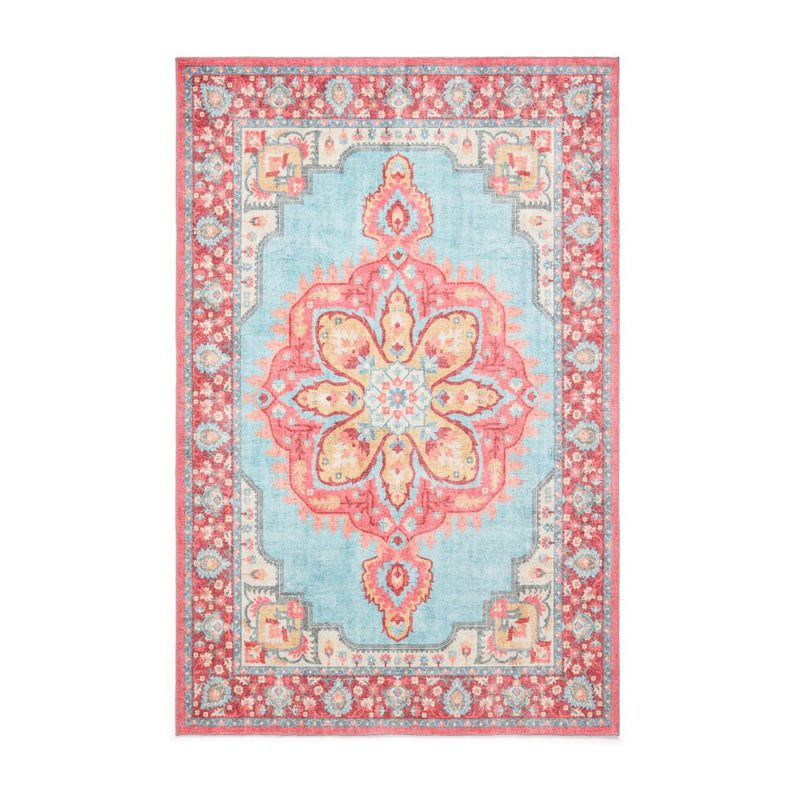 Zahra - Washable - S0063 - Blue / Red - Think Rugs