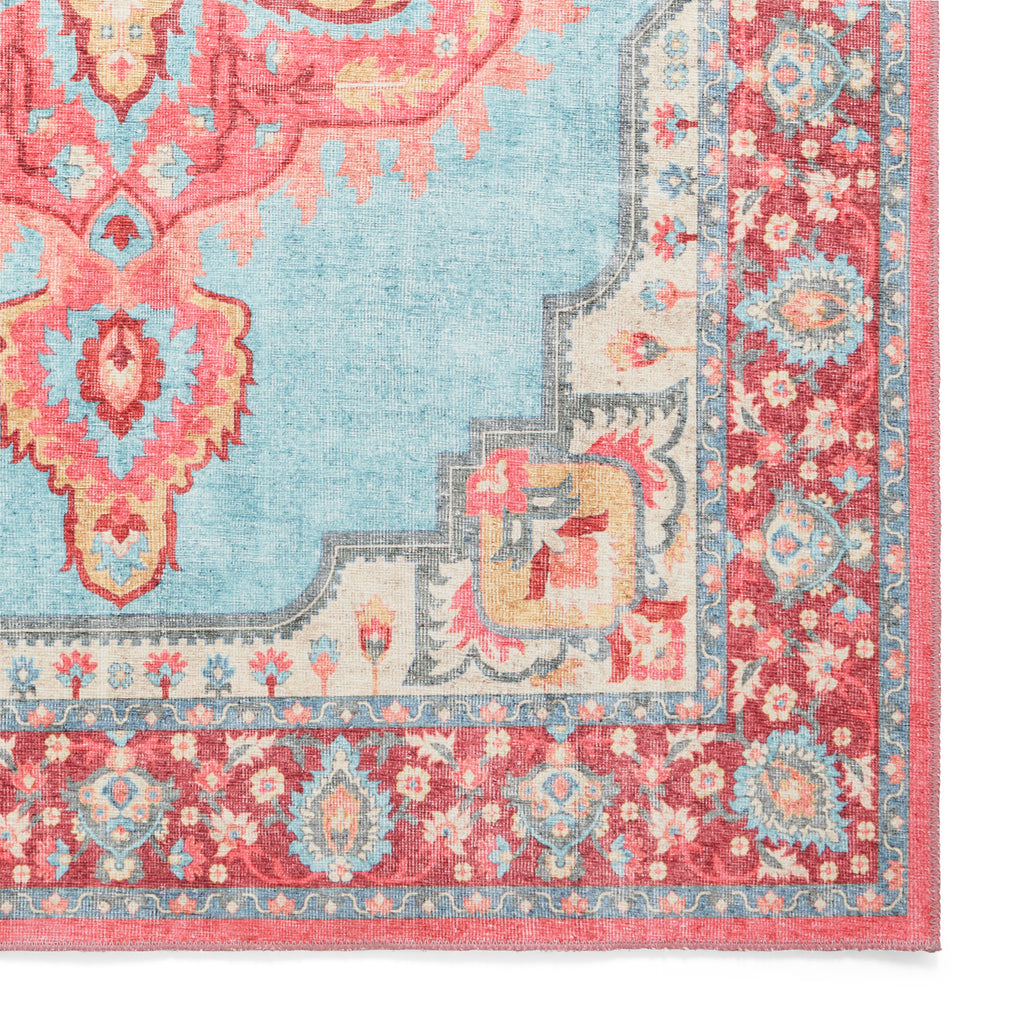 Zahra - Washable - S0063 - Blue / Red - Think Rugs
