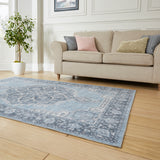 Zahra - Washable - S0063 - Blue - Think Rugs