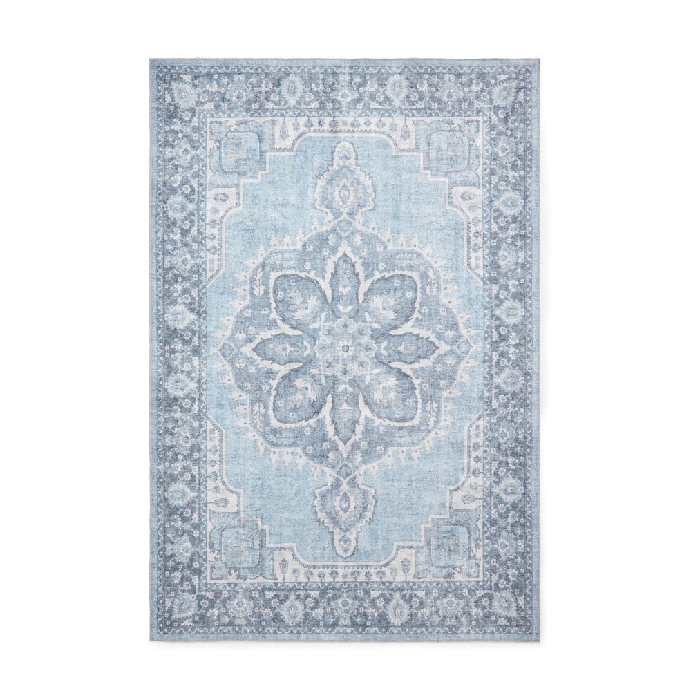 Zahra - Washable - S0063 - Blue - Think Rugs